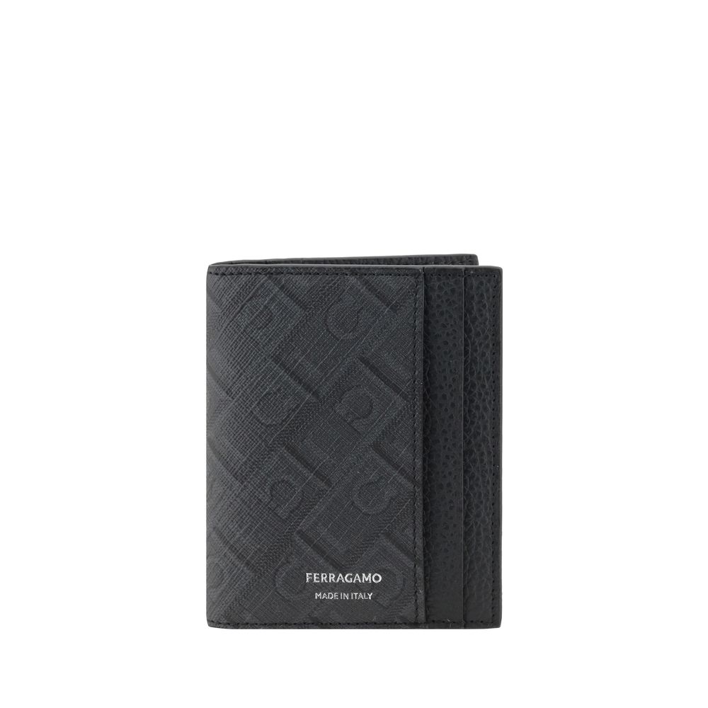 Ferragamo Black Calf Leather Bos Taurus Wallet - Luxe Marca