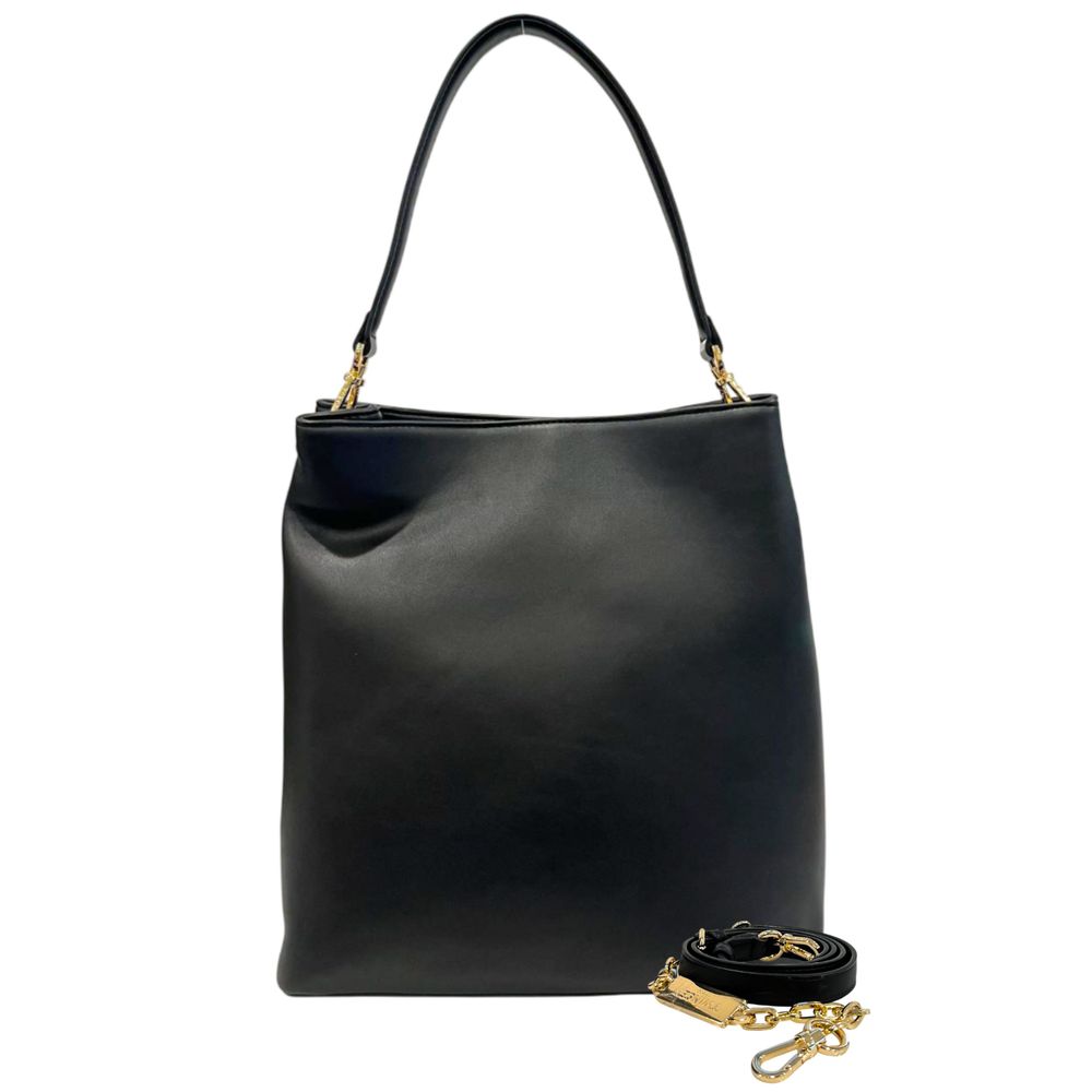 Twinset Black PU Women Shoulder Bag - Luxe Marca