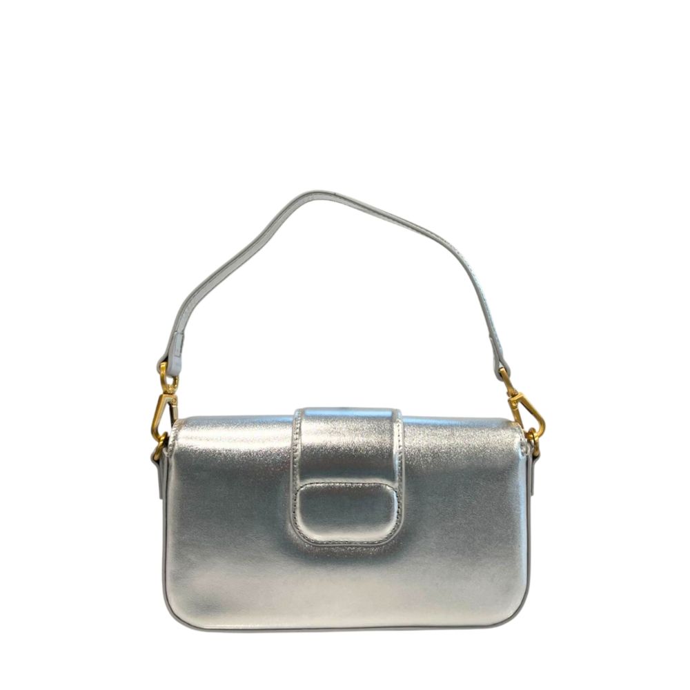 Twinset Silver PU Women Shoulder Bag - Luxe Marca