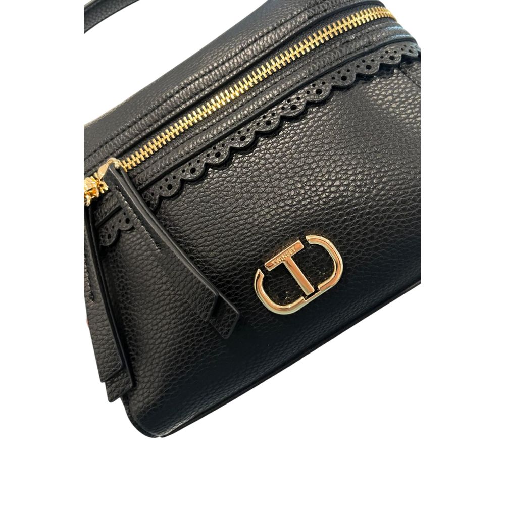 Twinset Black PU Women's Handbag - Luxe Marca