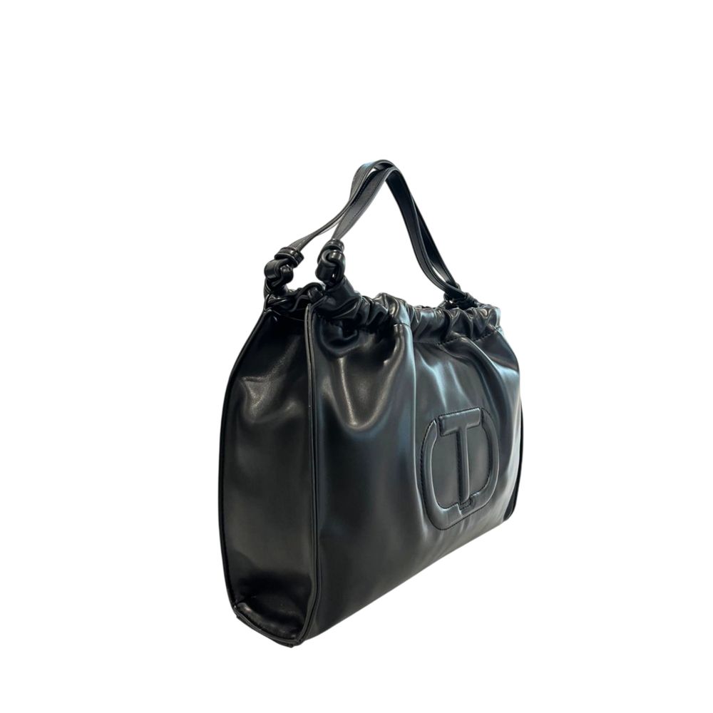 Twinset Black PU Women Shoulder Bag - Luxe Marca