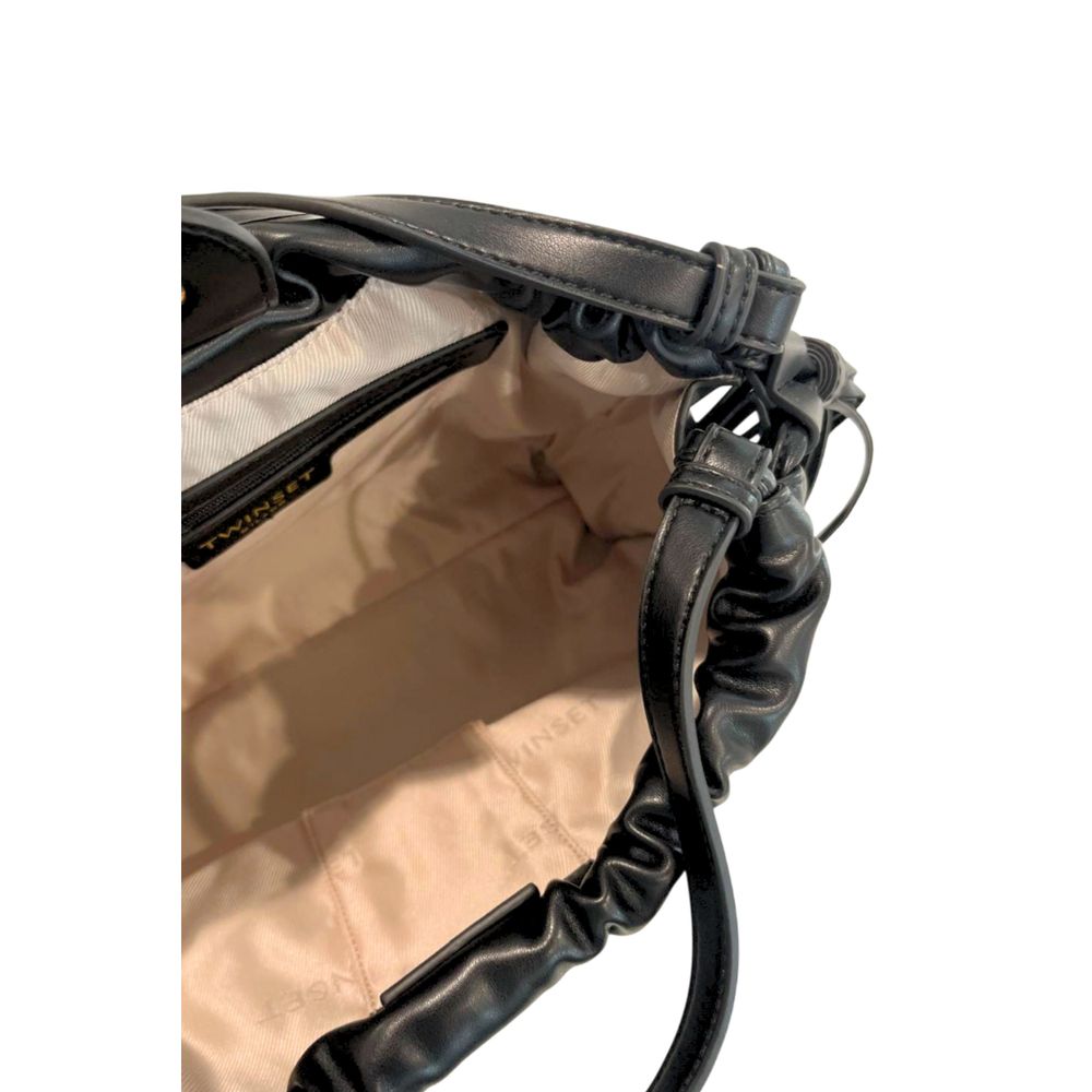 Twinset Black PU Women Shoulder Bag - Luxe Marca