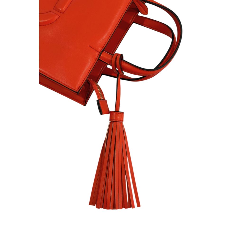 Twinset Orange Faux Leather Women Handbag - Luxe Marca