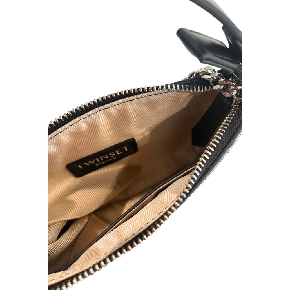 Twinset Black Polyurethane Women Shoulder Bag - Luxe Marca