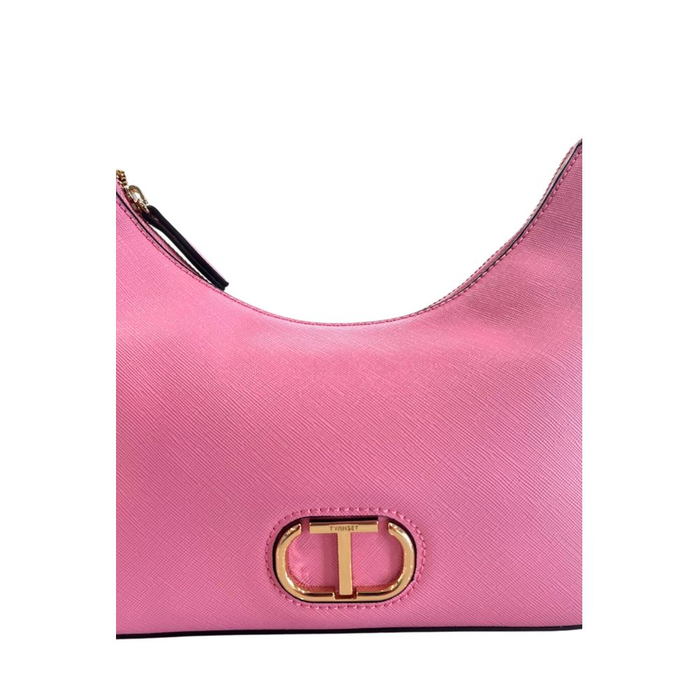 Twinset Pink PU Women Shoulder Bag - Luxe Marca