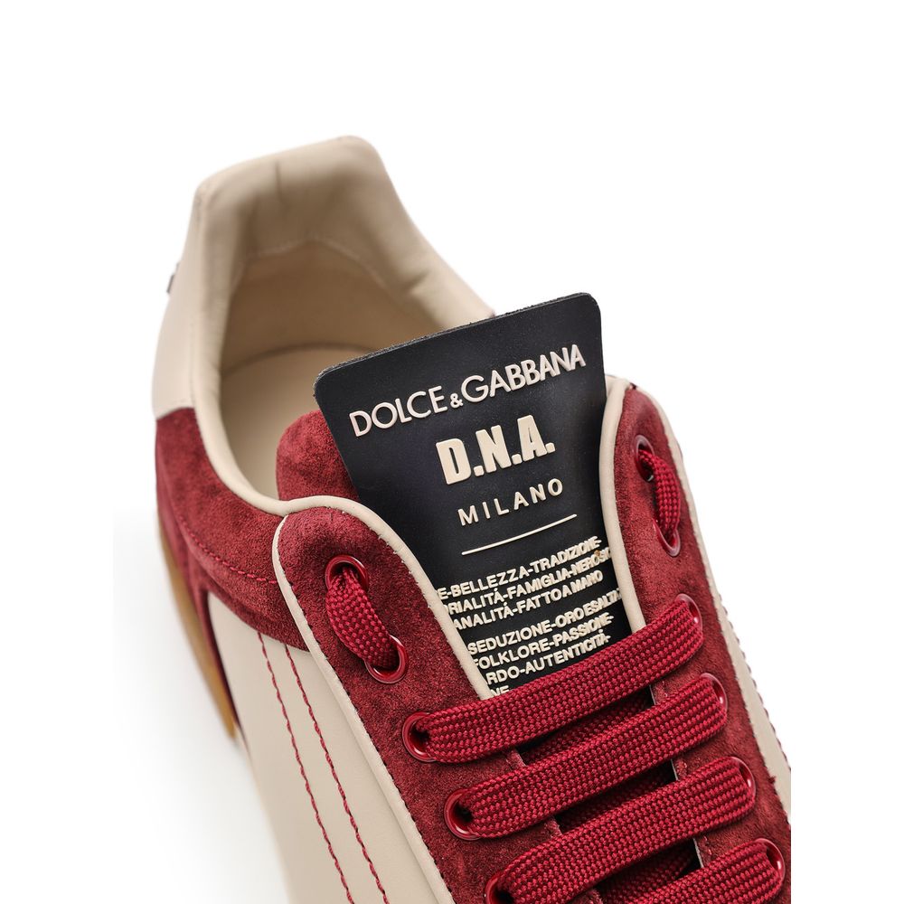 Dolce & Gabbana White Leather Low Top Sneakers - Luxe Marca