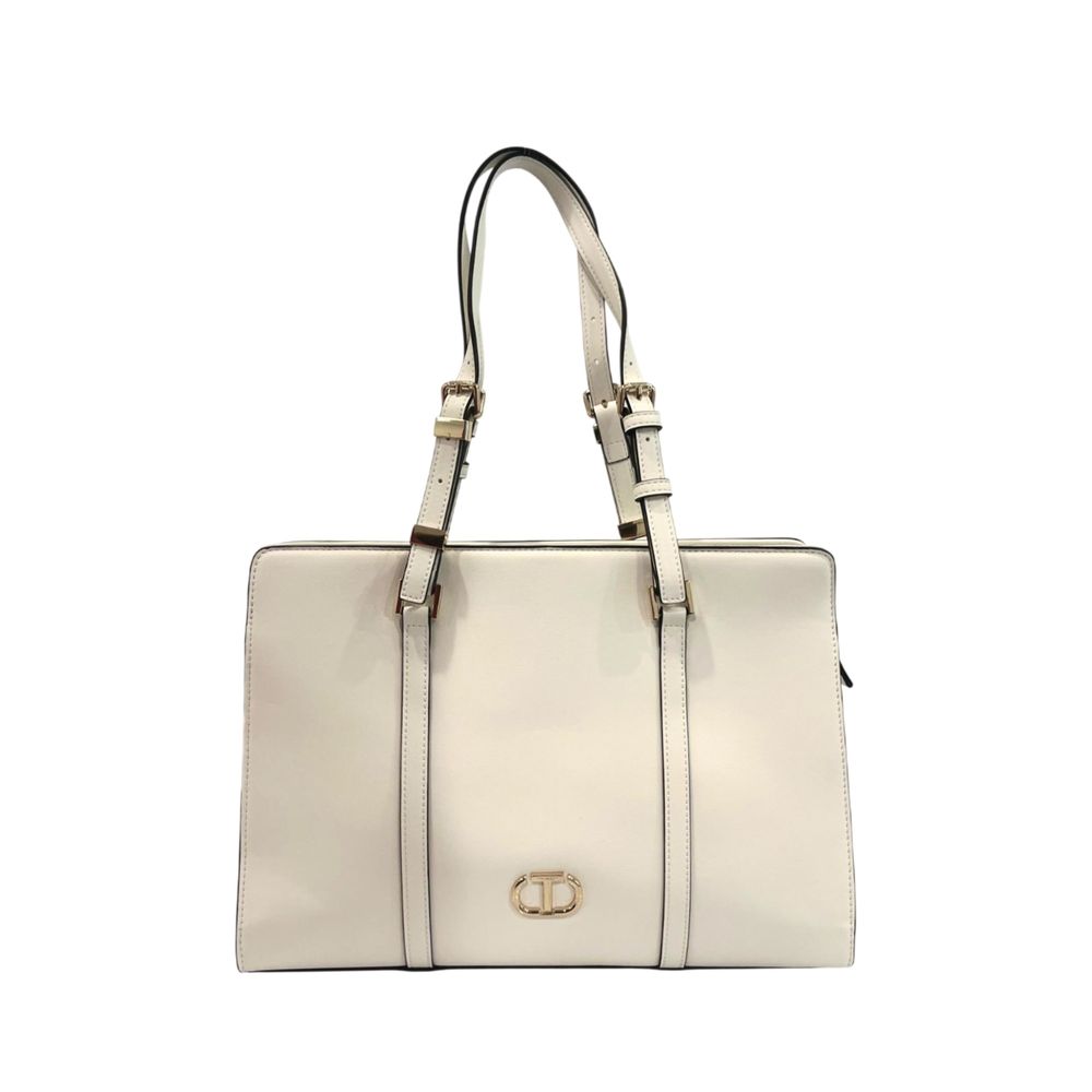 Twinset White PU Women Shoulder Bag - Luxe Marca