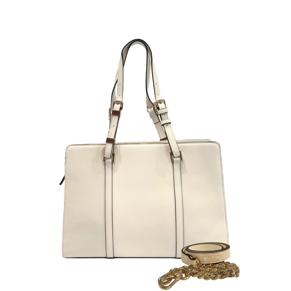 Twinset White PU Women Shoulder Bag - Luxe Marca