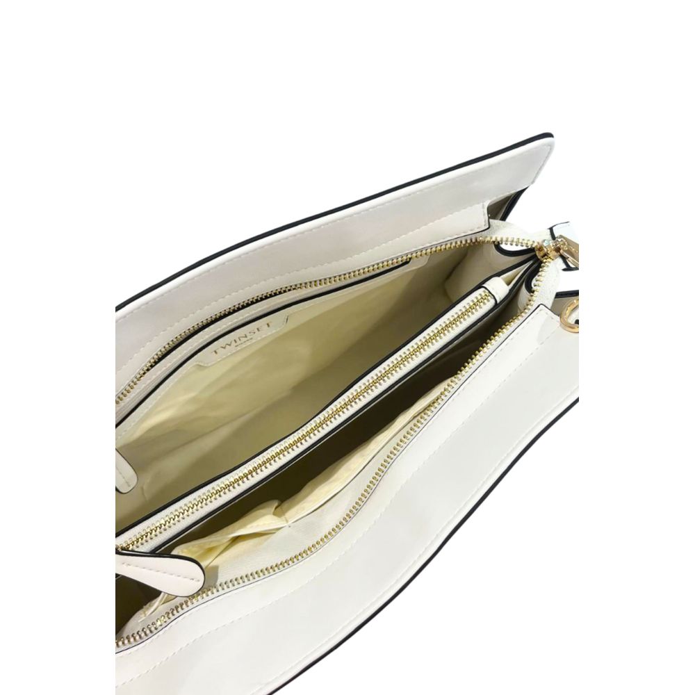 Twinset White PU Women Shoulder Bag - Luxe Marca