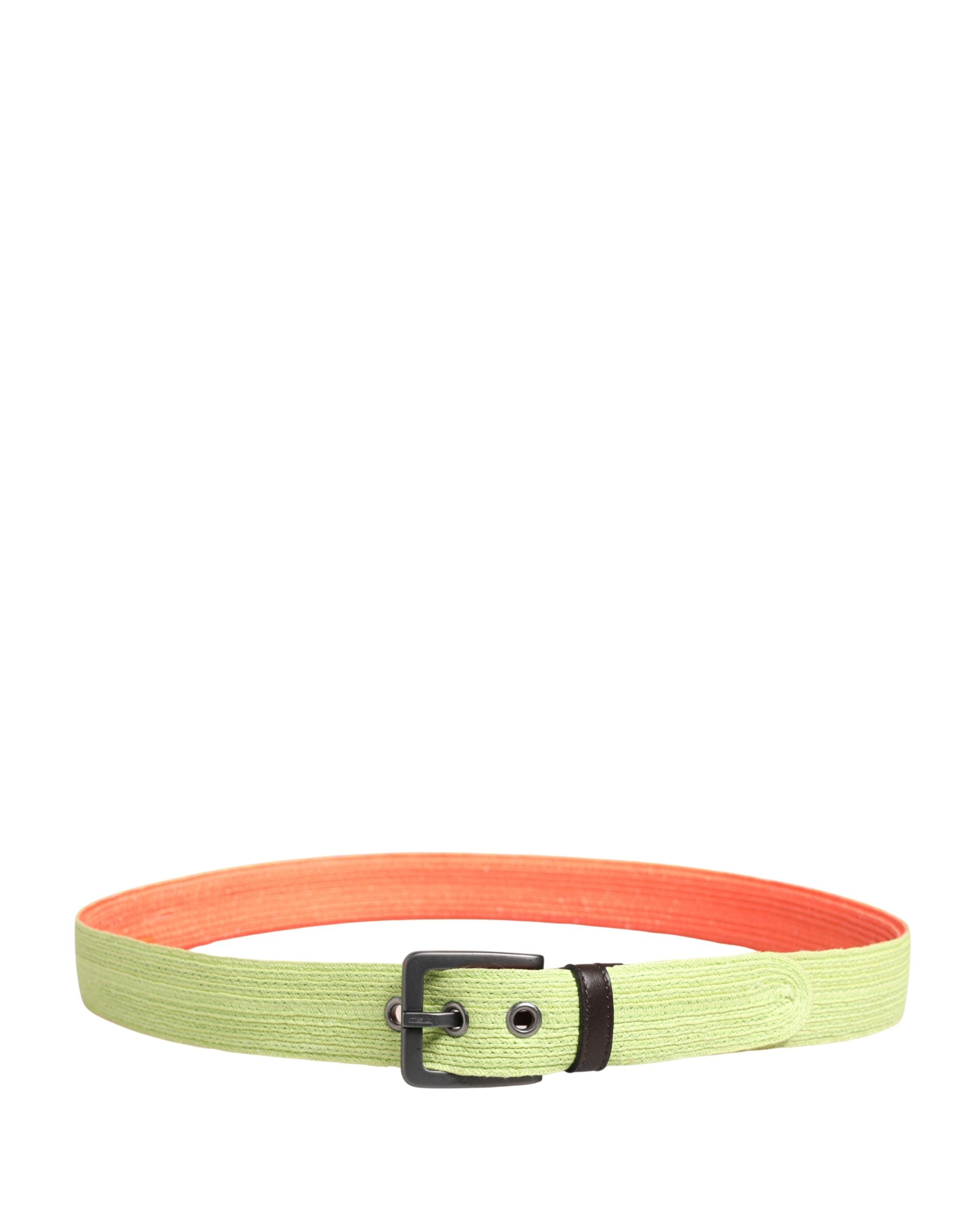 Malo Green Orange Braided Metal Buckle Waist Cintura Belt