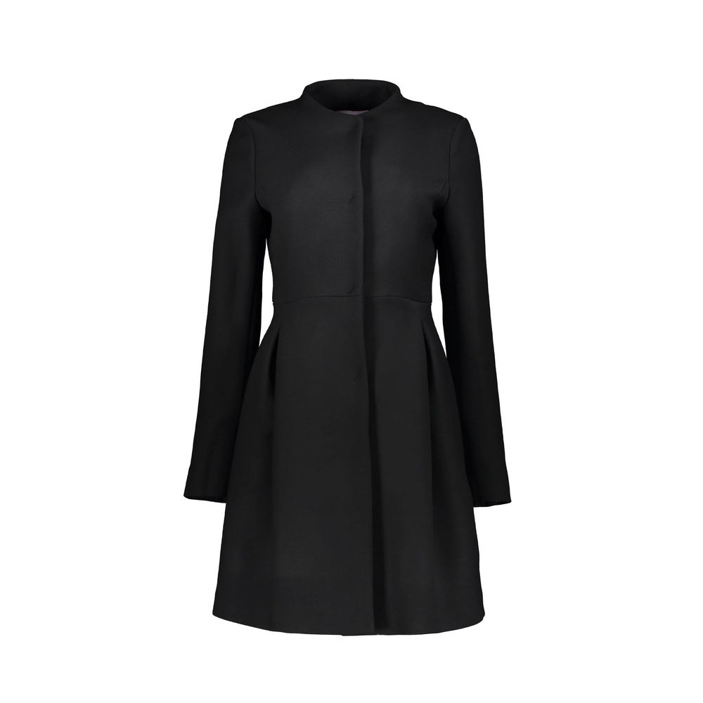 Herno Black Virgin Wool Coat - Luxe Marca