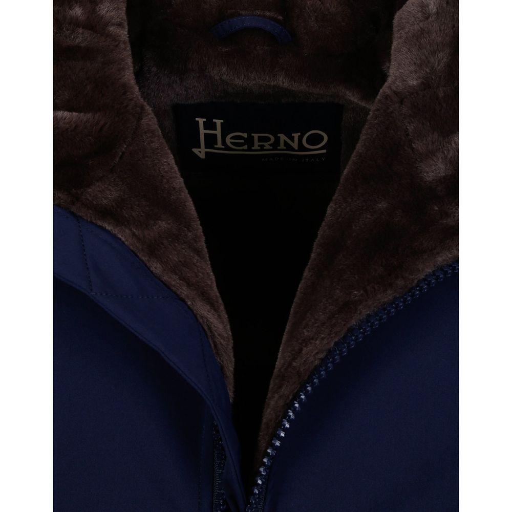 Herno Blue Polyamide Coat - Luxe Marca
