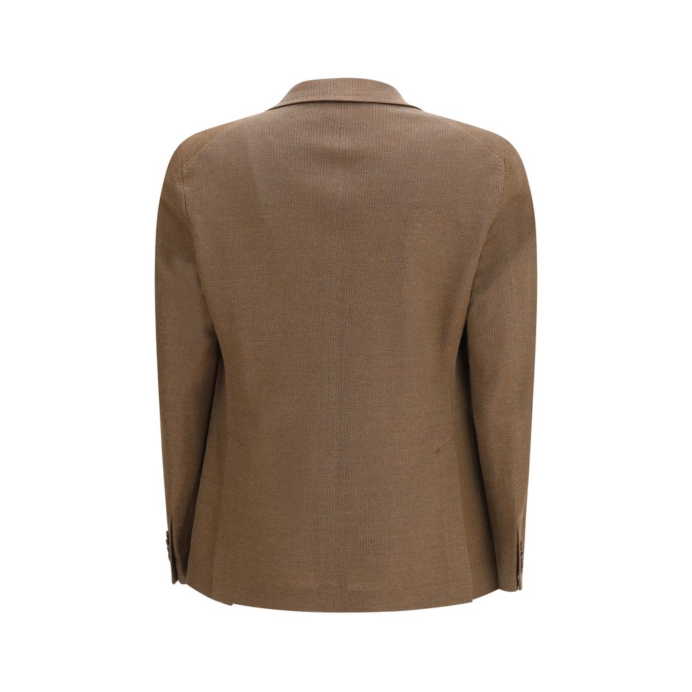 Tagliatore Brown Linen Blazer - Luxe Marca
