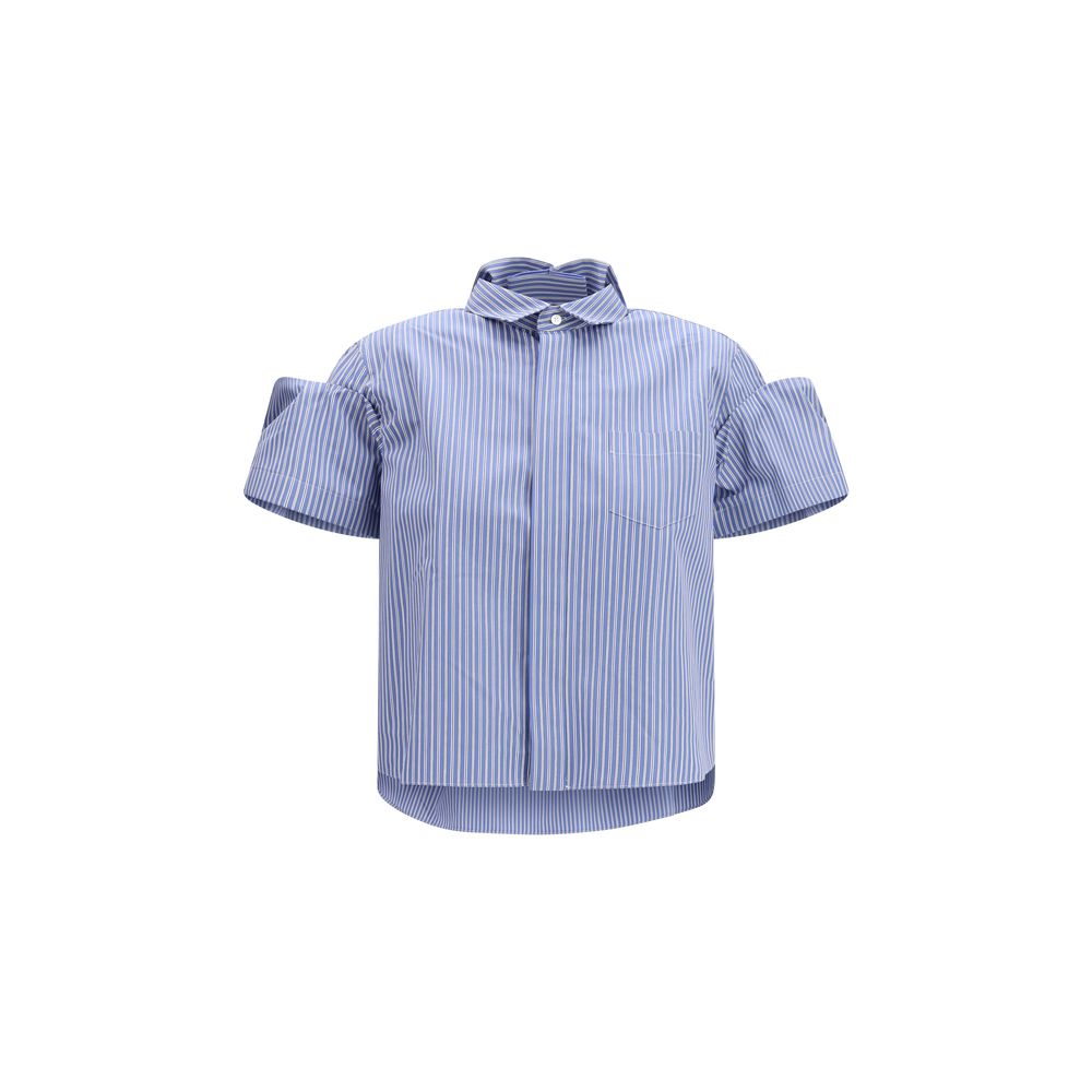 Sacai Blue Polyester Shortsleeve Shirt - Luxe Marca