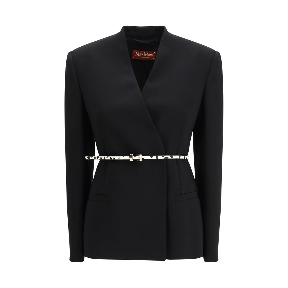 Max Mara Black Triacetate Coat - Luxe Marca