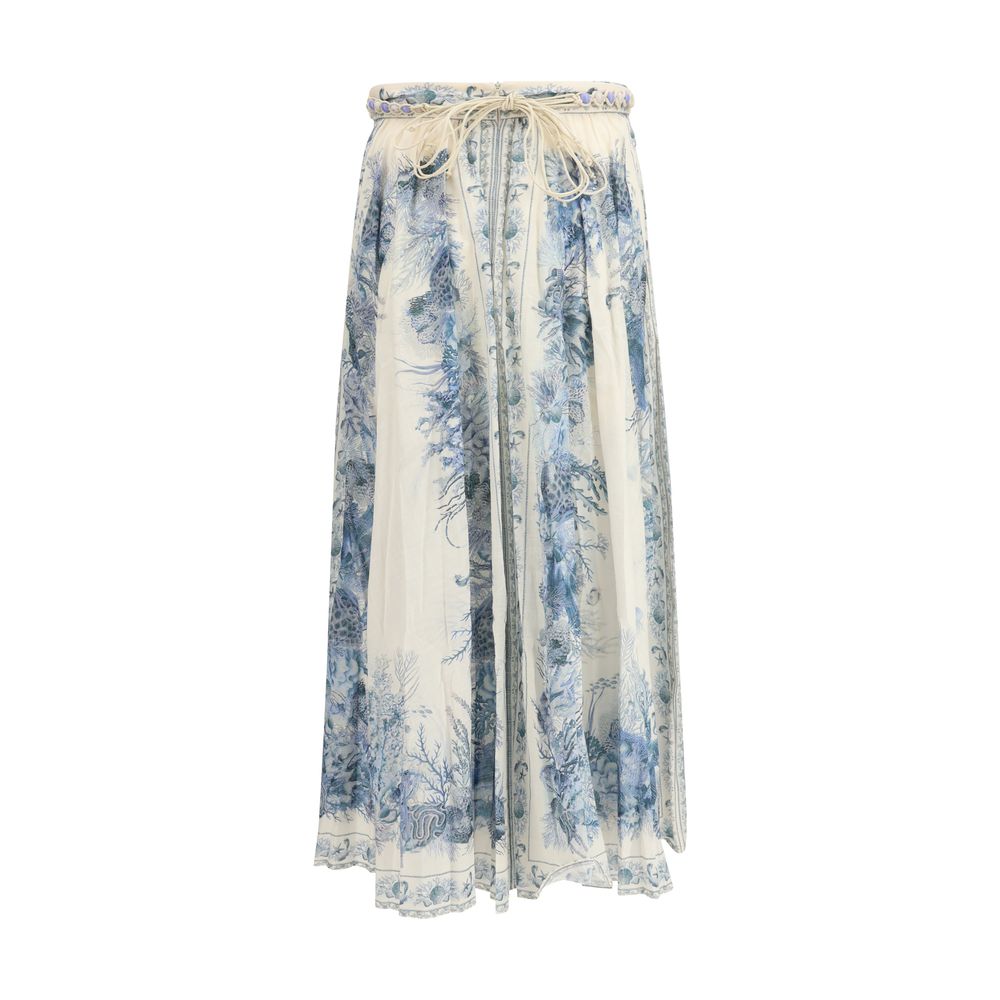 Zimmermann Multicolor Cotton Long Skirt - Luxe Marca