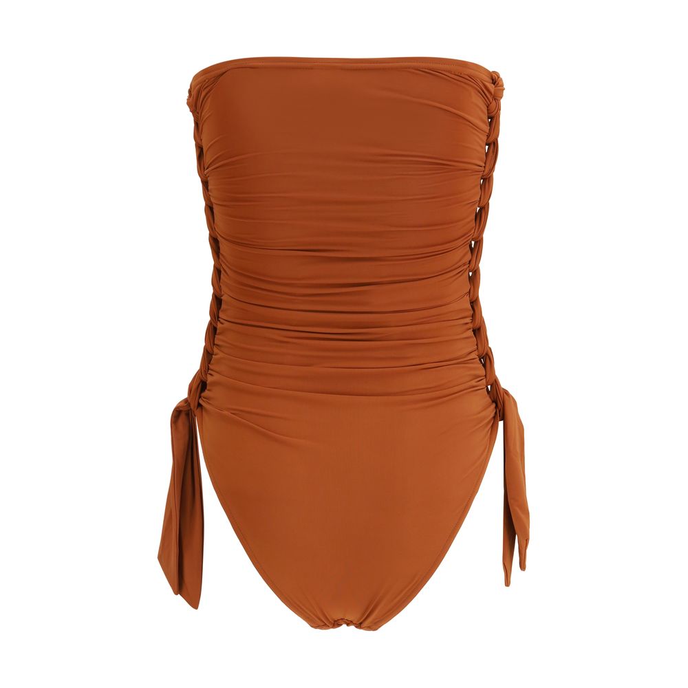 Zimmermann Brown Polyester One-Piece Swimsuit - Luxe Marca