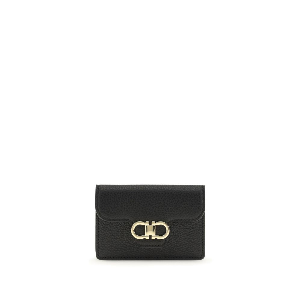 Ferragamo Black Calf Leather Bos Taurus Wallet - Luxe Marca