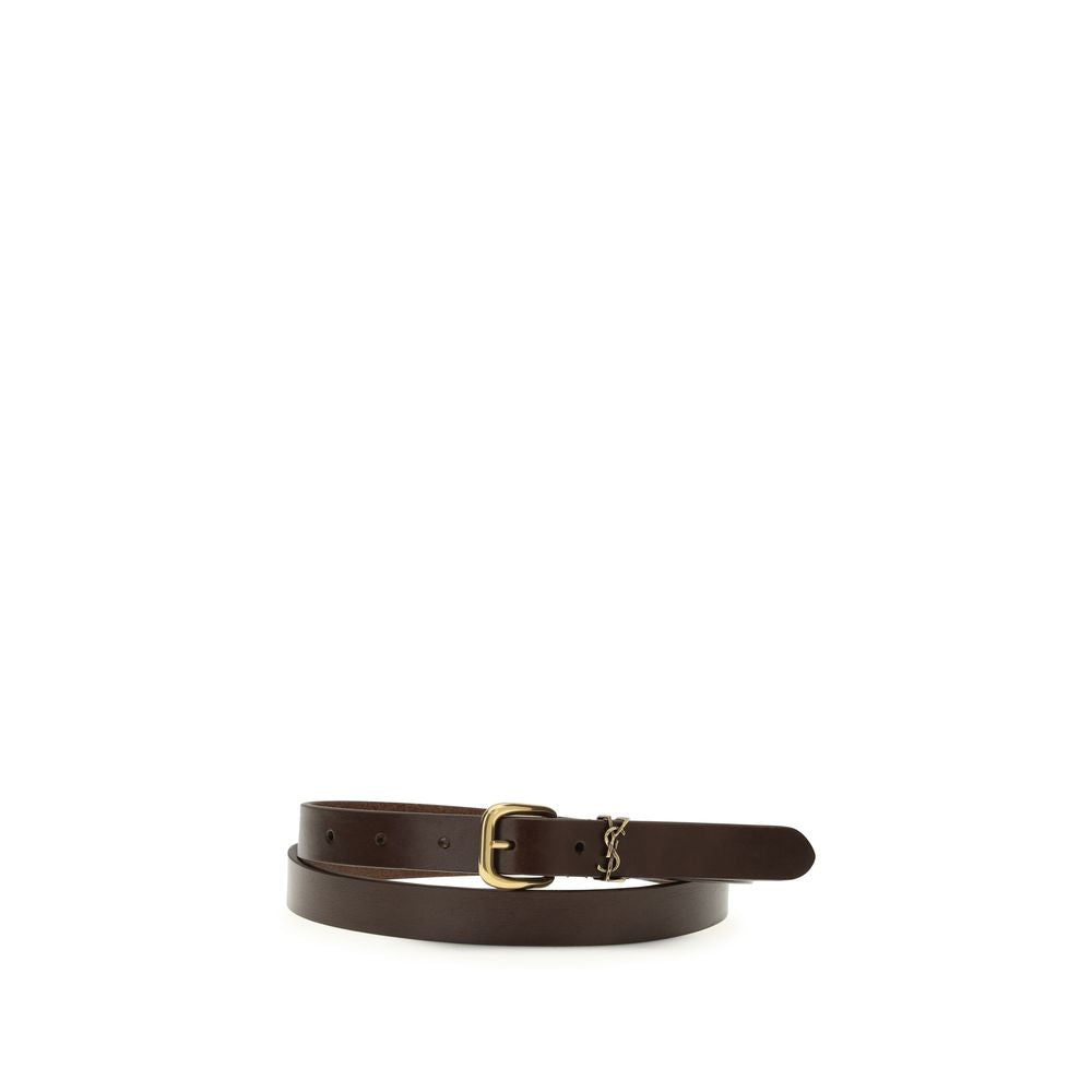 Saint Laurent Brown Calf Leather Bos Taurus Regular Belt