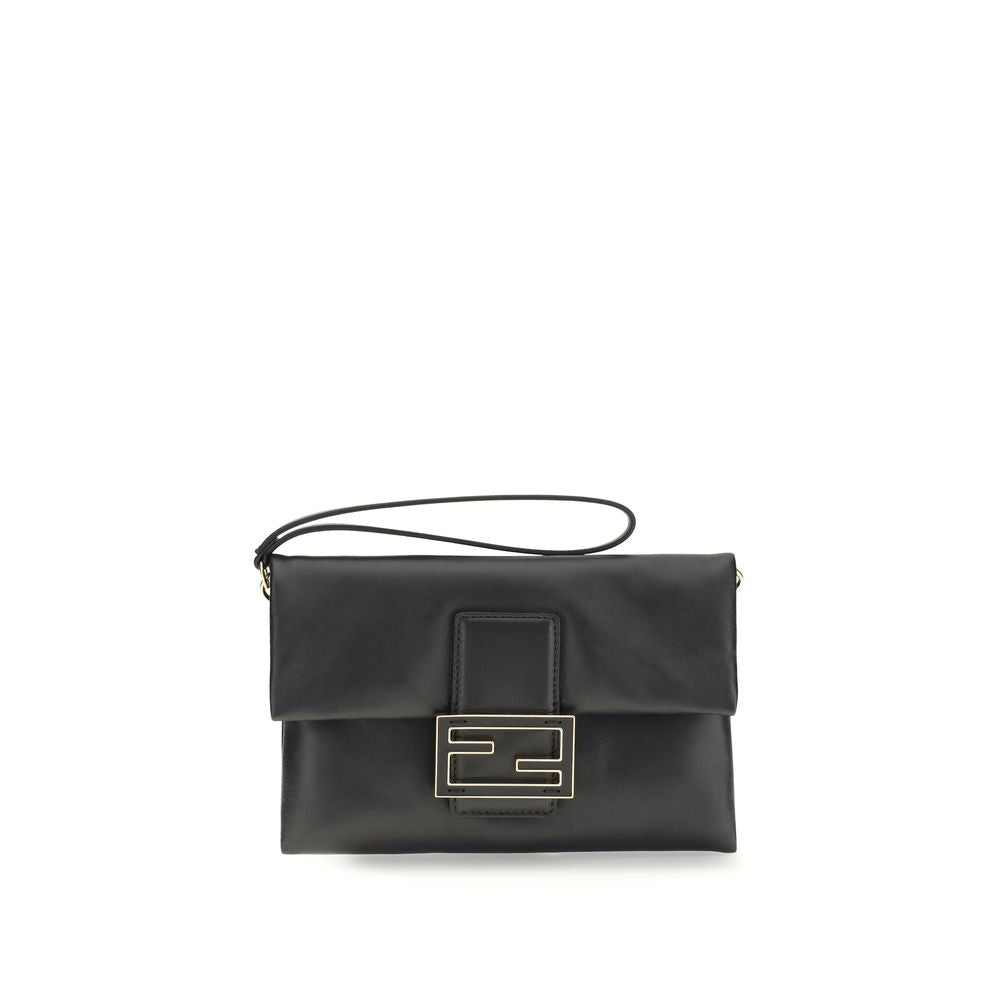 Fendi Black Calf Leather Bos Taurus Shoulder Bag - Luxe Marca
