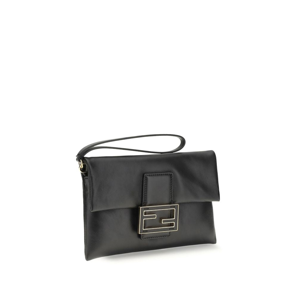 Fendi Black Calf Leather Bos Taurus Shoulder Bag - Luxe Marca