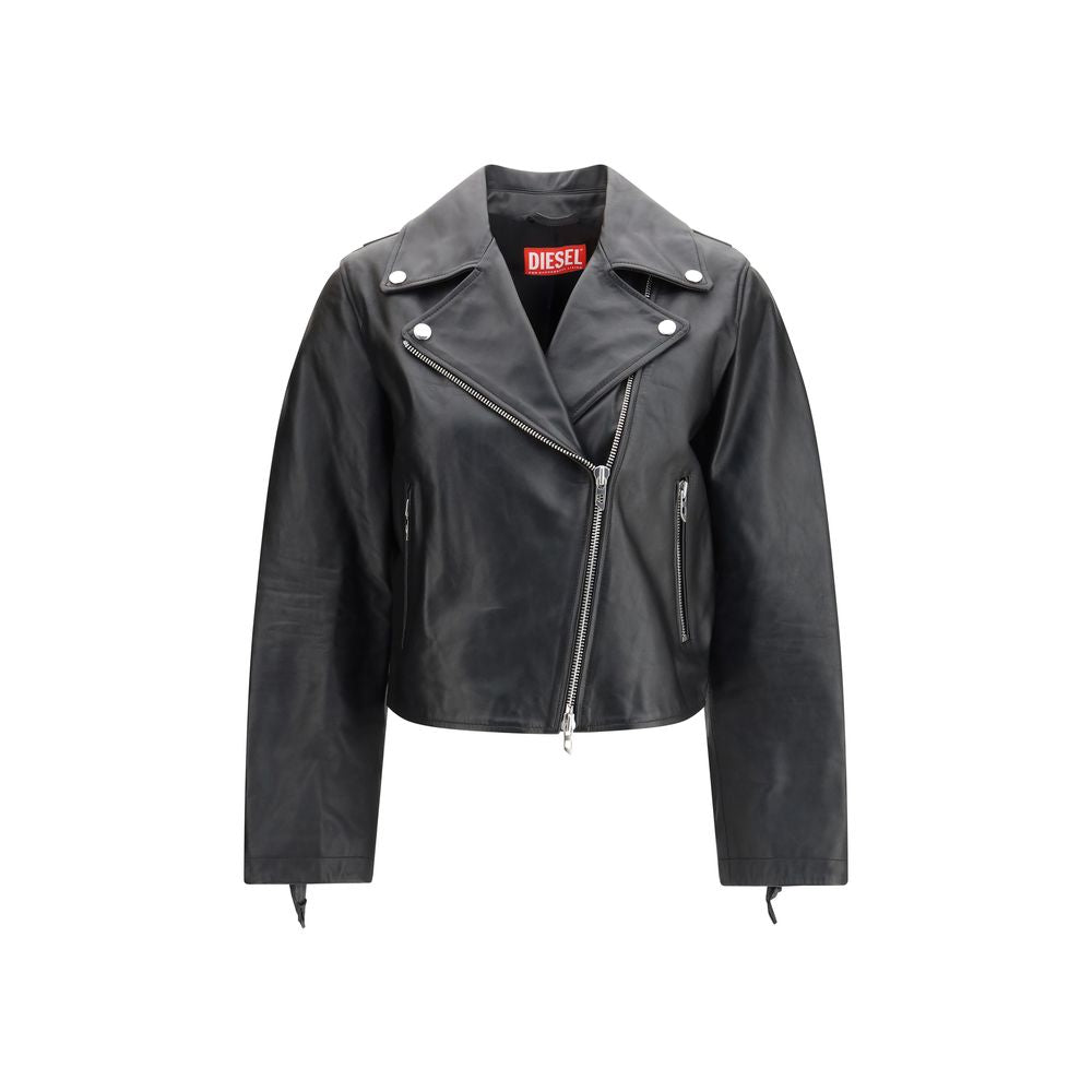 Diesel Black Leather Jacket - Luxe Marca