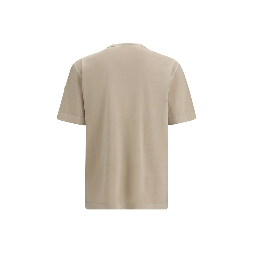 Moncler Beige Cotton T-Shirt - Luxe Marca