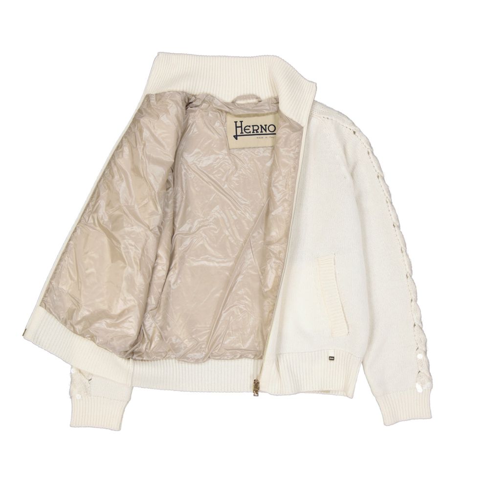 Herno White Cashmere Cardigan - Luxe Marca