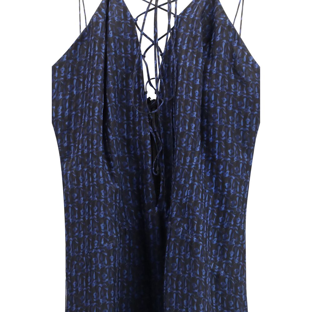 Kristina Ti Blue Silk Casual Dress - Luxe Marca