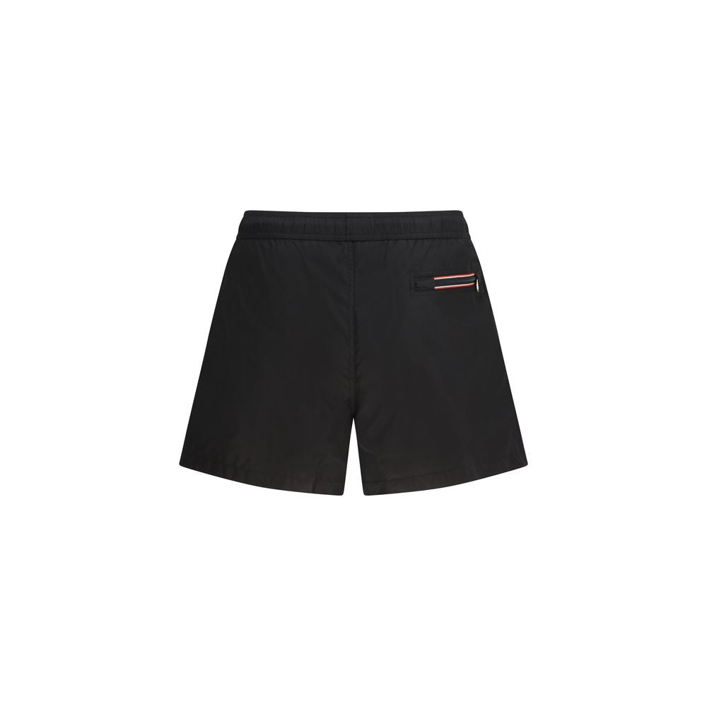 Moncler Black Polyamide Swim Shorts - Luxe Marca