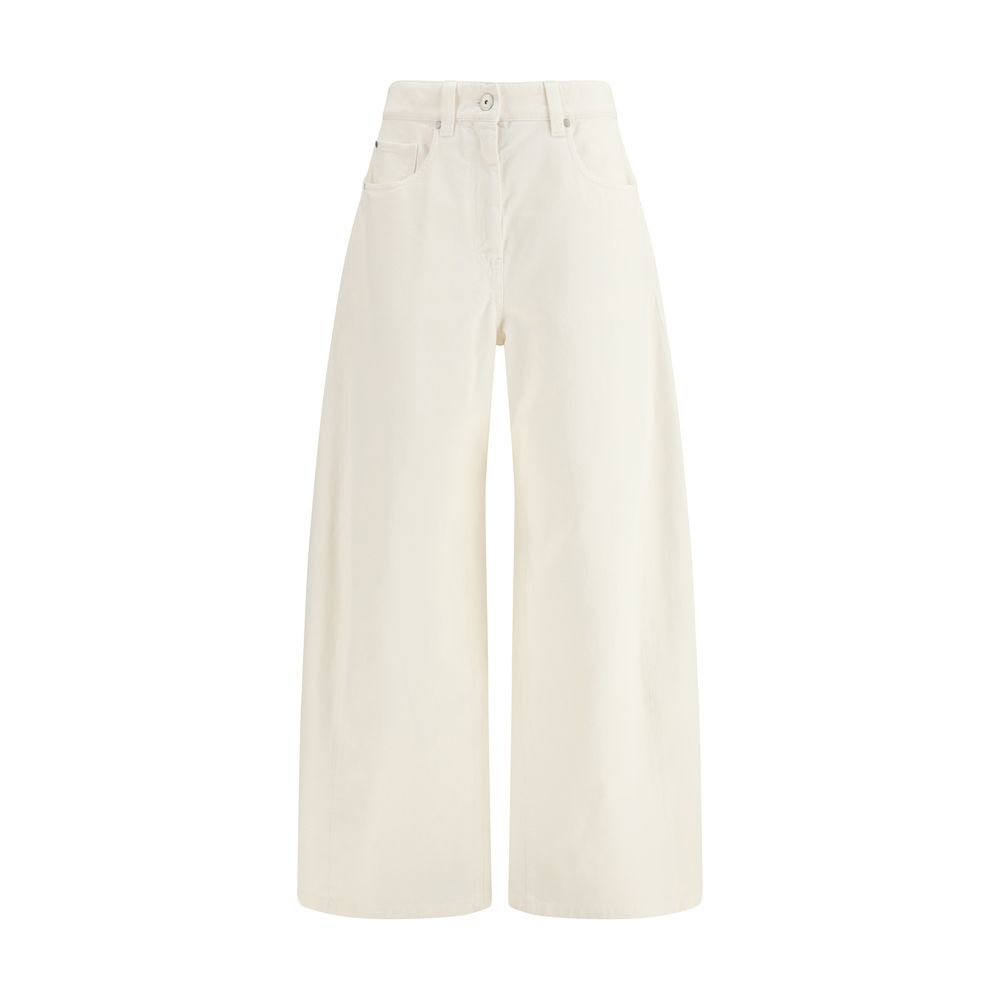 Brunello Cucinelli Beige Cotton Pants - Luxe Marca