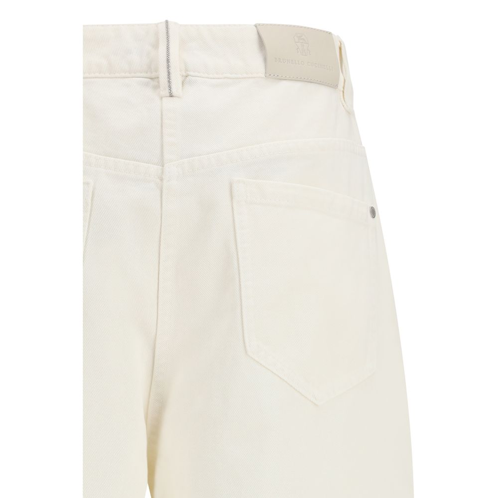 Brunello Cucinelli Beige Cotton Pants - Luxe Marca