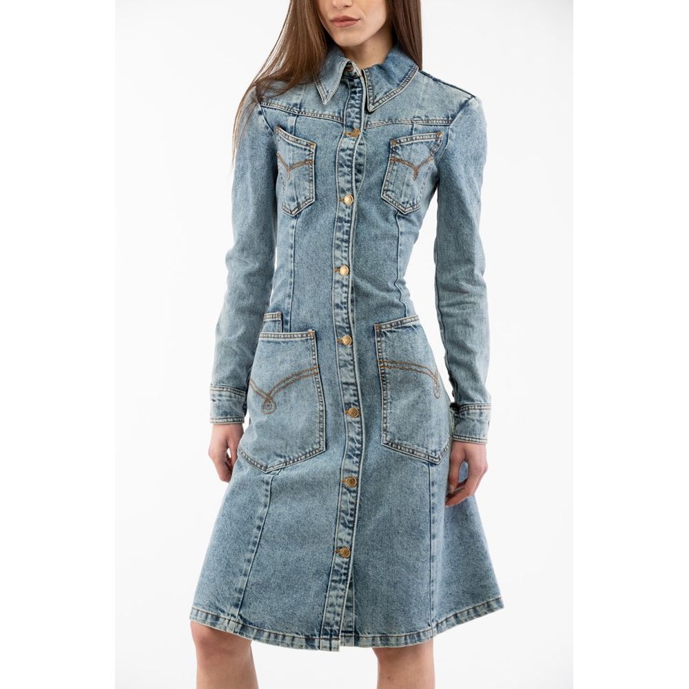 Moschino Blue Cotton Casual Dress