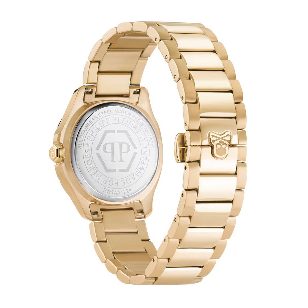 Philipp Plein Gold Stainless Steel Dress Watch - Luxe Marca