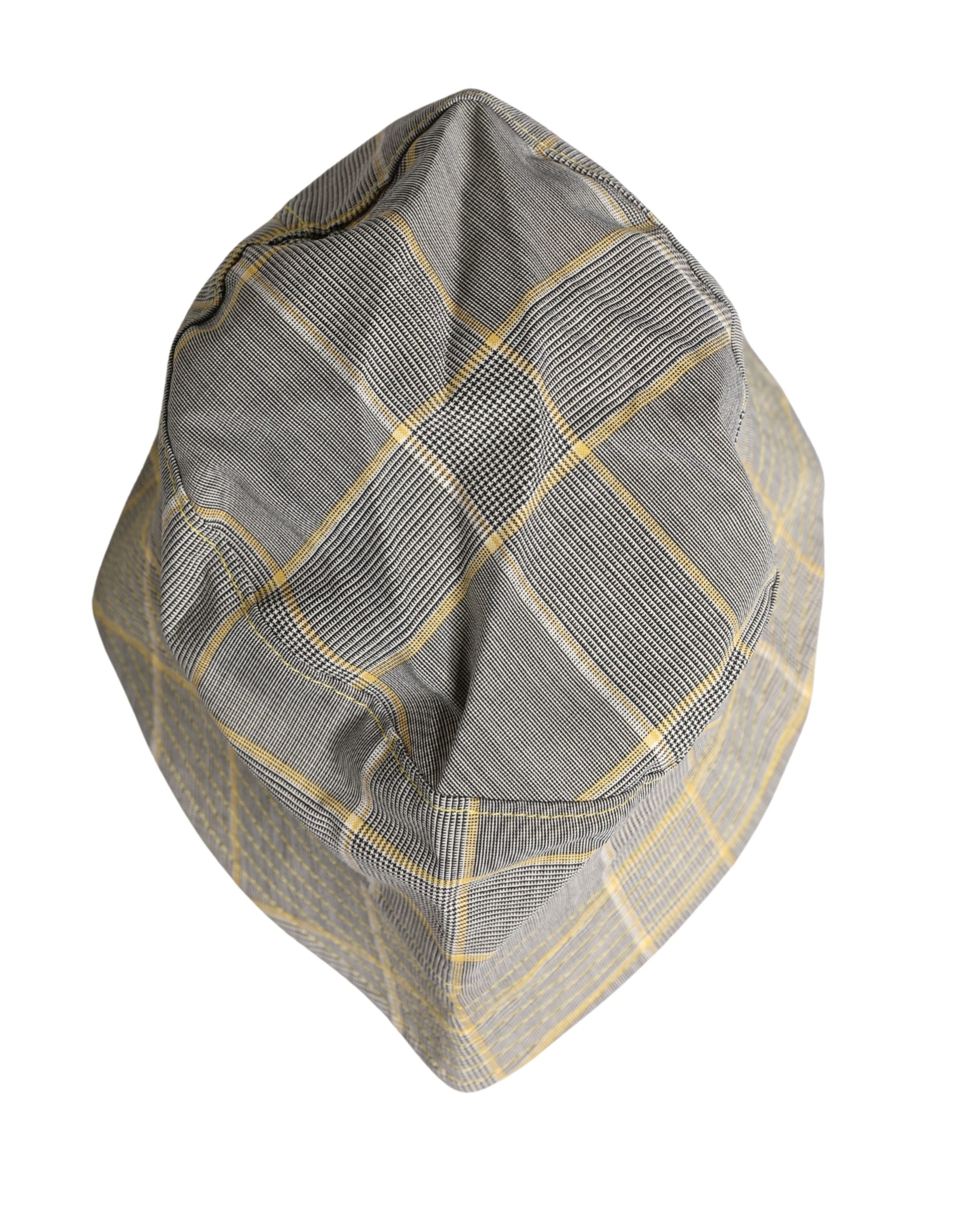 Dolce & Gabbana Men Gray Checkered Bucket Fisherman Capello Hat