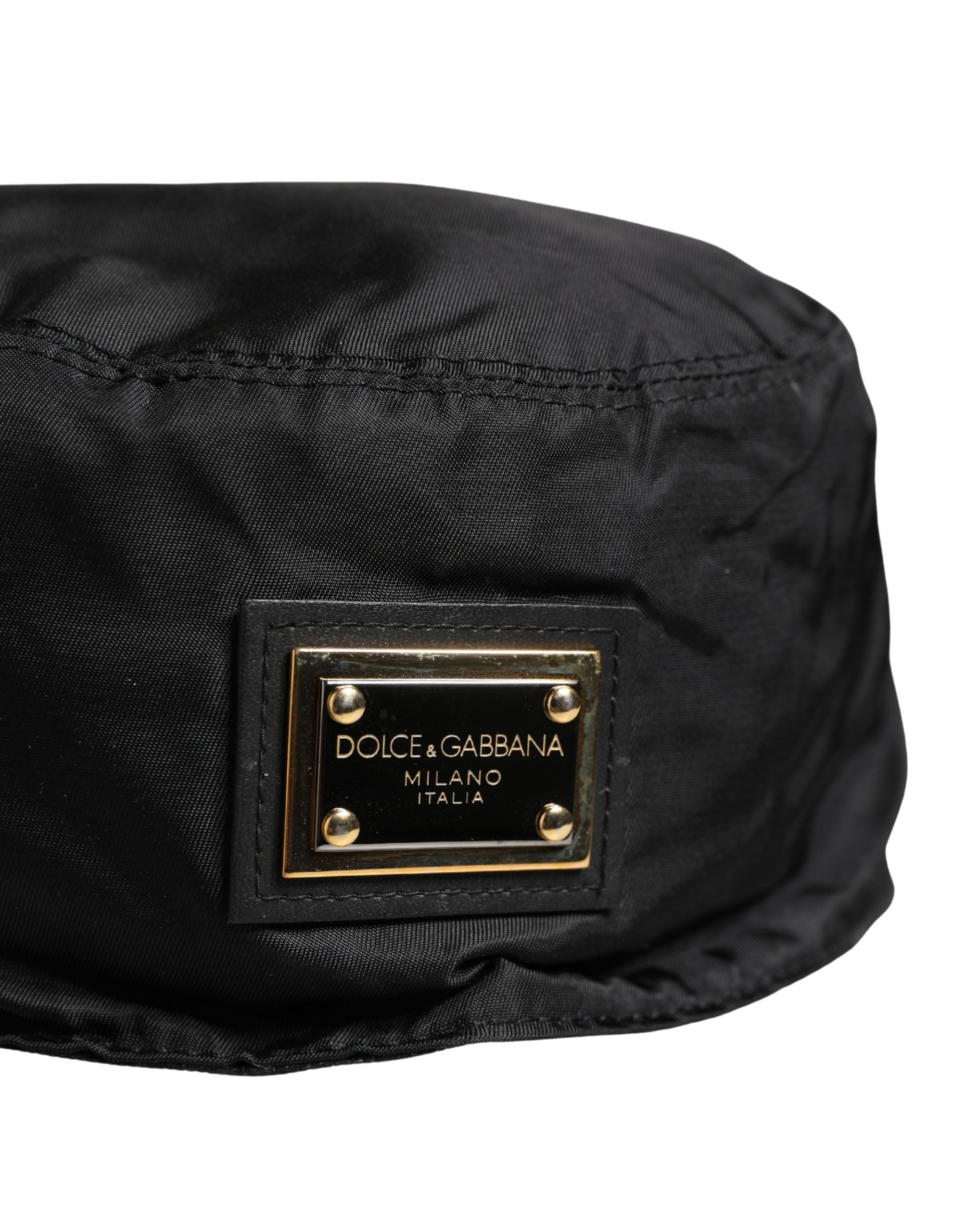 Dolce & Gabbana Men Black Plastic Fisherman Bucket Capello Hat - Luxe Marca