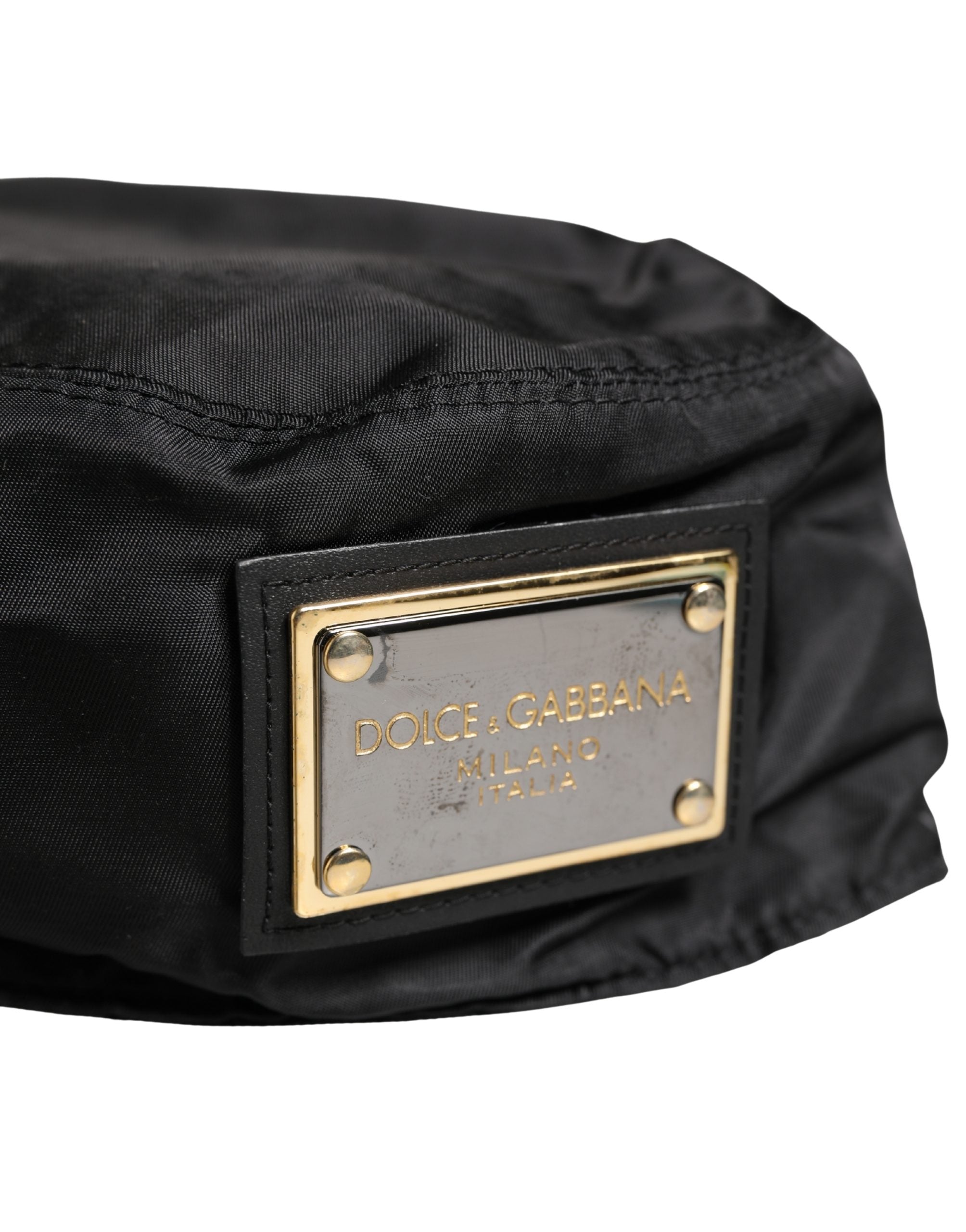 Dolce & Gabbana Men Black Plastic Fisherman Bucket Capello Hat - Luxe Marca