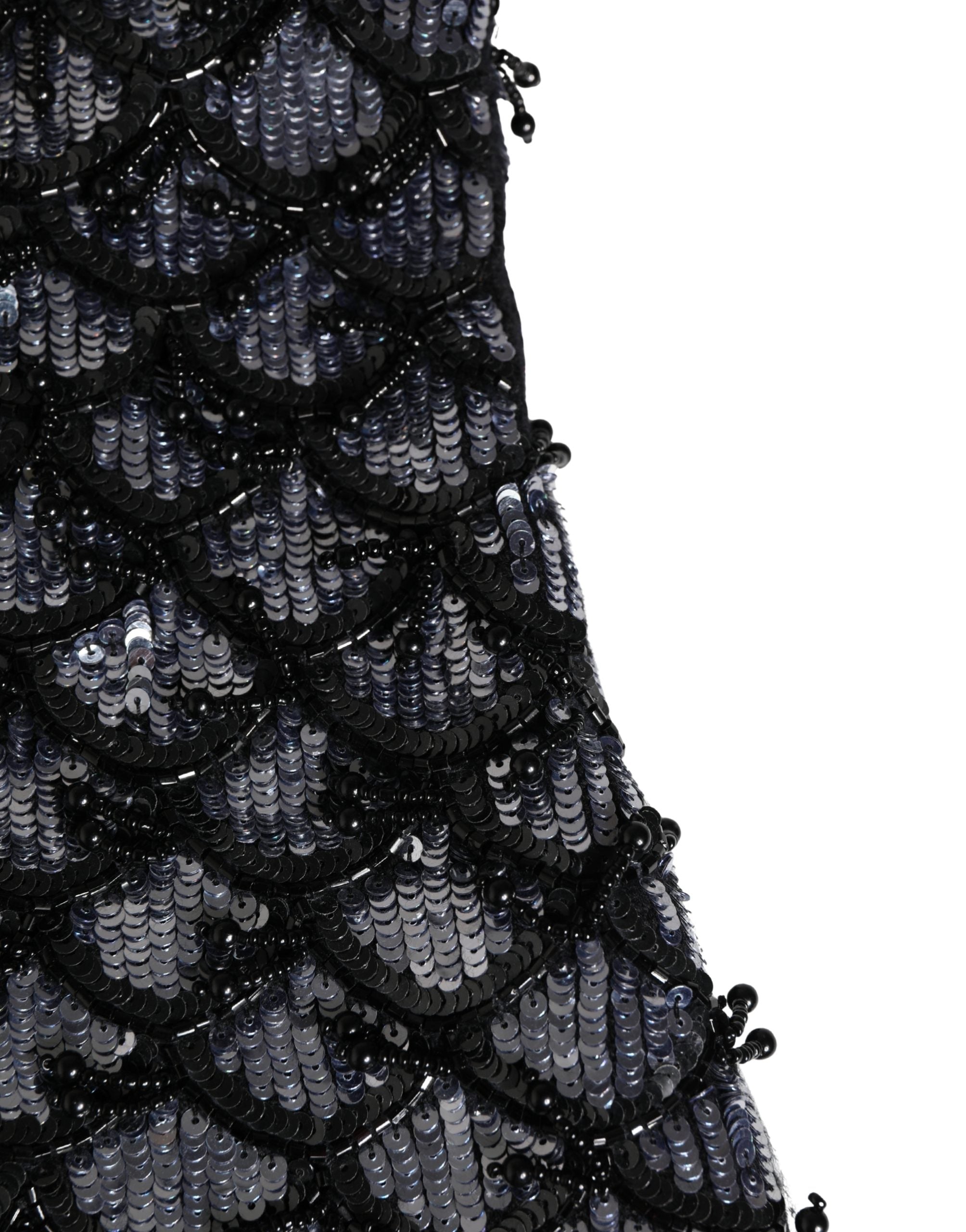 Dolce & Gabbana Black Wool Crystal Embellished Balaclava Hat