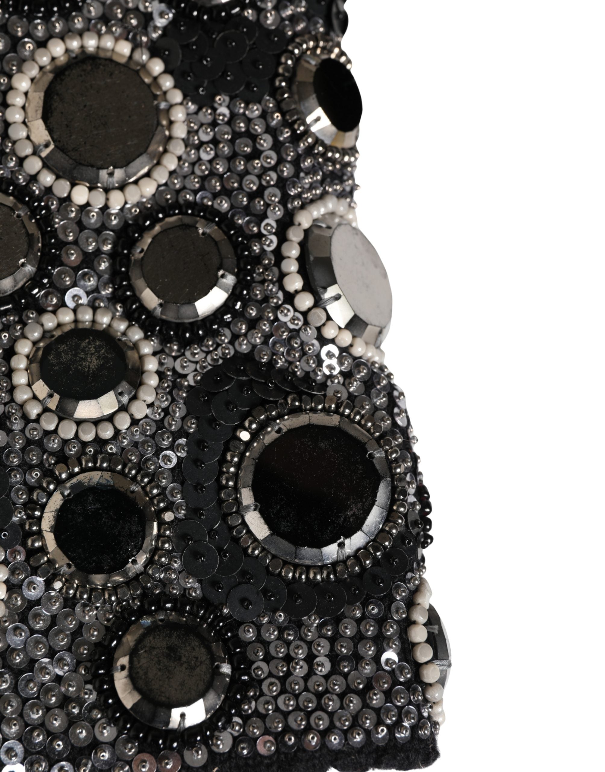 Dolce & Gabbana Black Wool Crystal Embellished Balaclava Hat