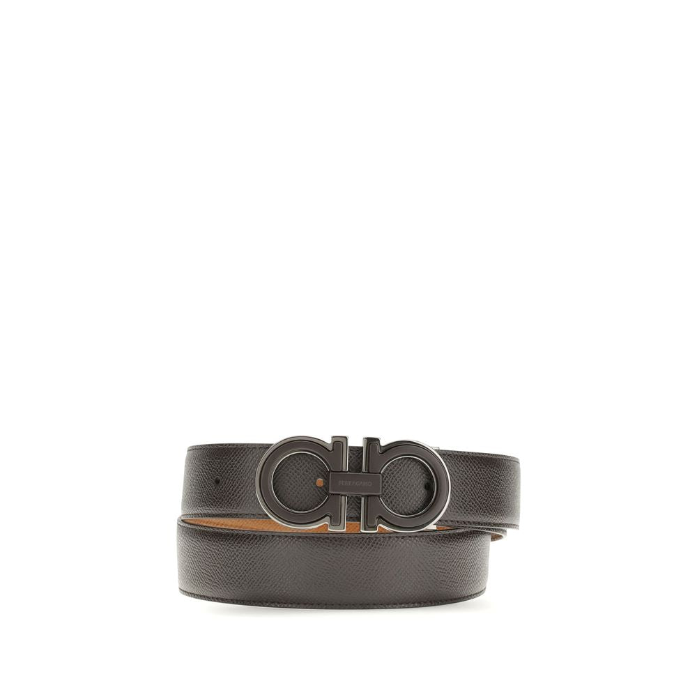 Ferragamo Brown Calf Leather Bos Taurus Regular Belt - Luxe Marca