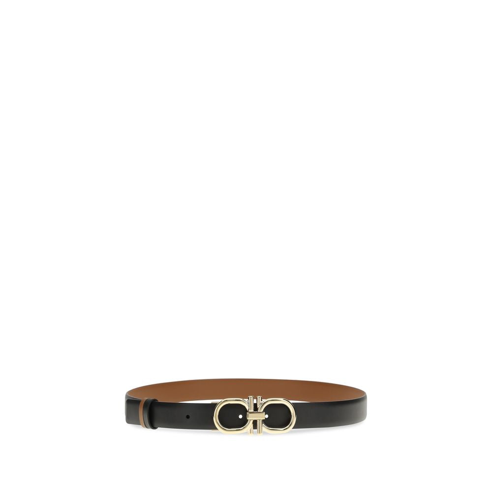 Ferragamo Black Calf Leather Bos Taurus Regular Belt
