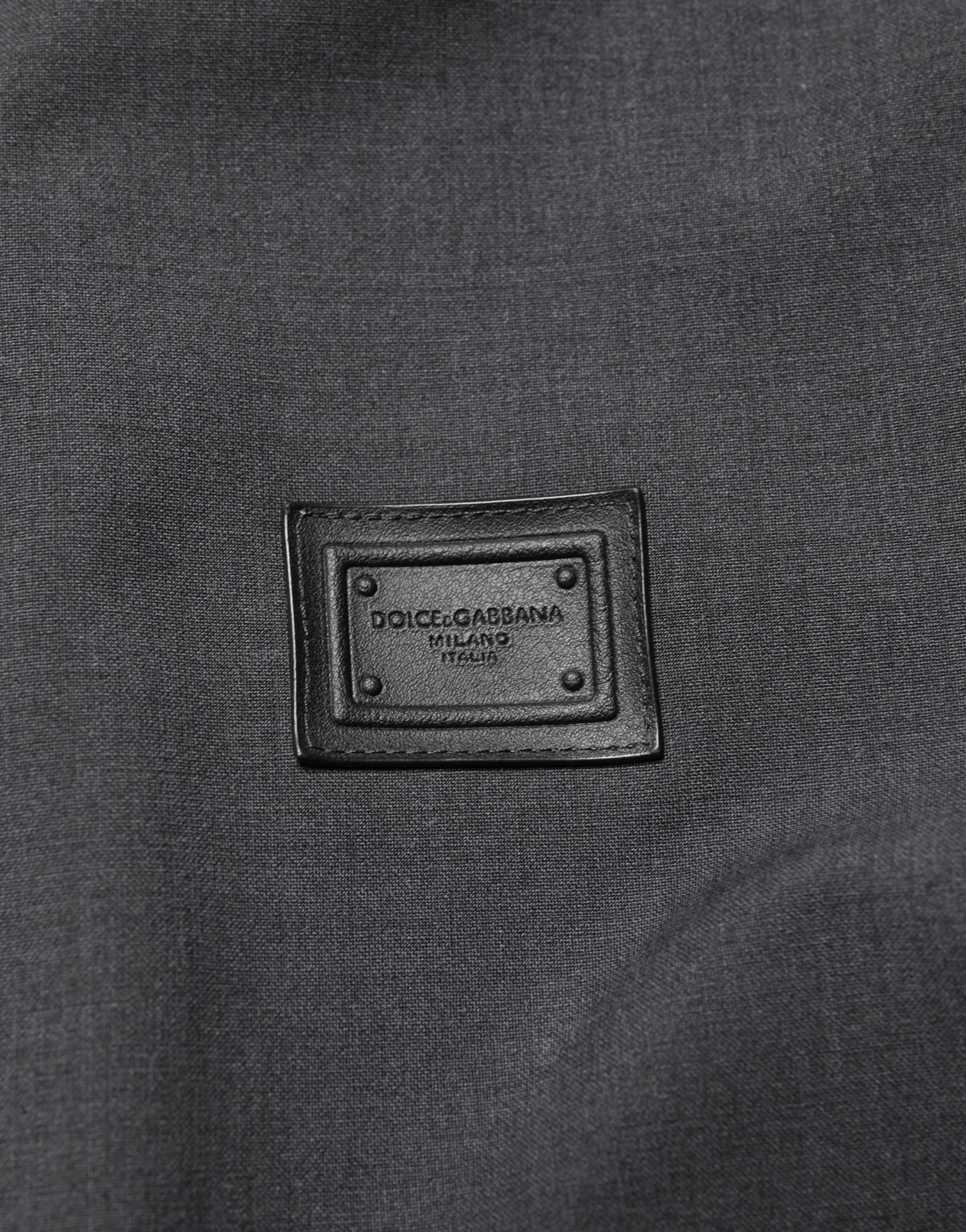 Dolce & Gabbana Black Wool Logo Full Zip Men Bomber Jacket