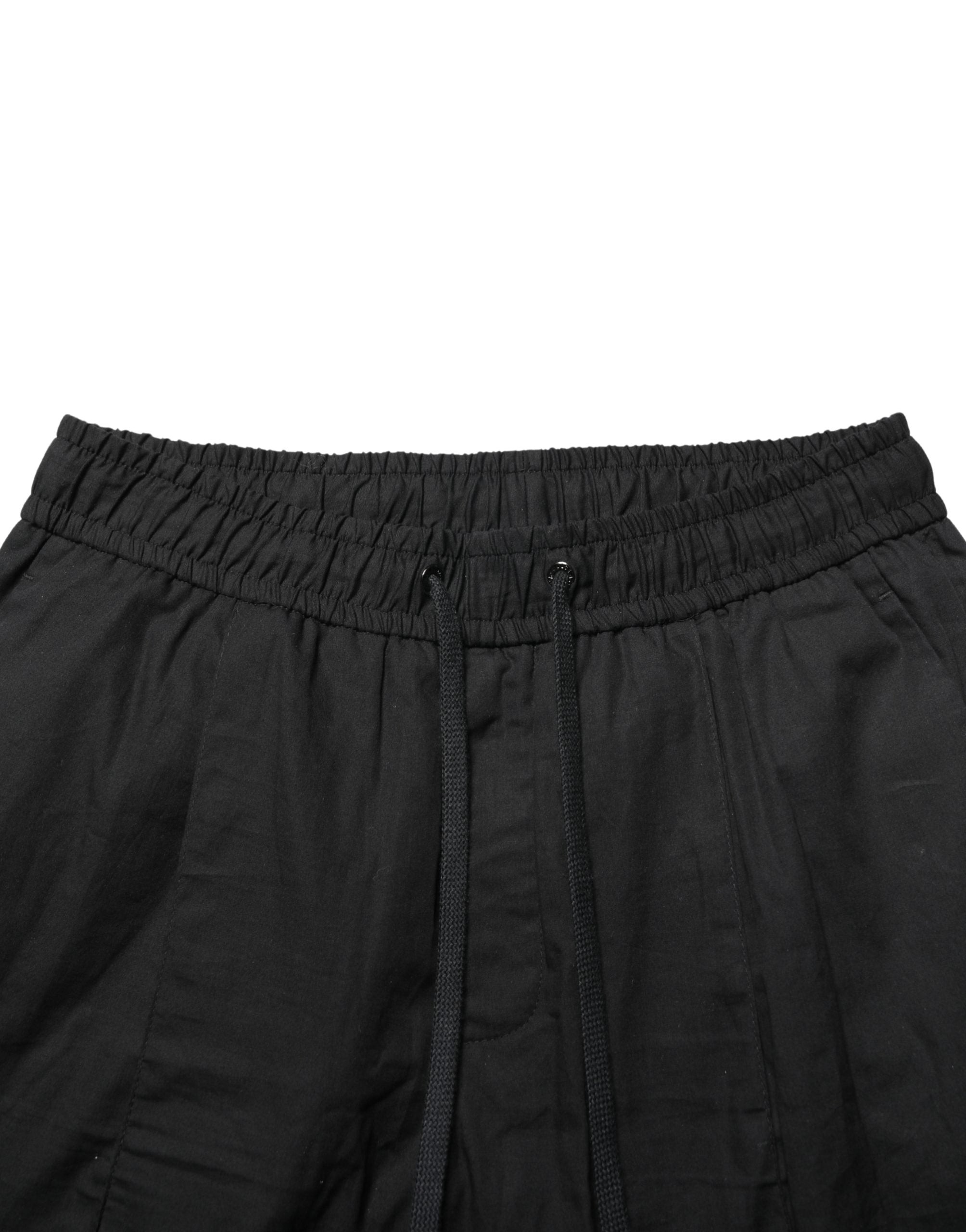 Dolce & Gabbana Black Cotton Skinny Men Jogger Trouser Pants