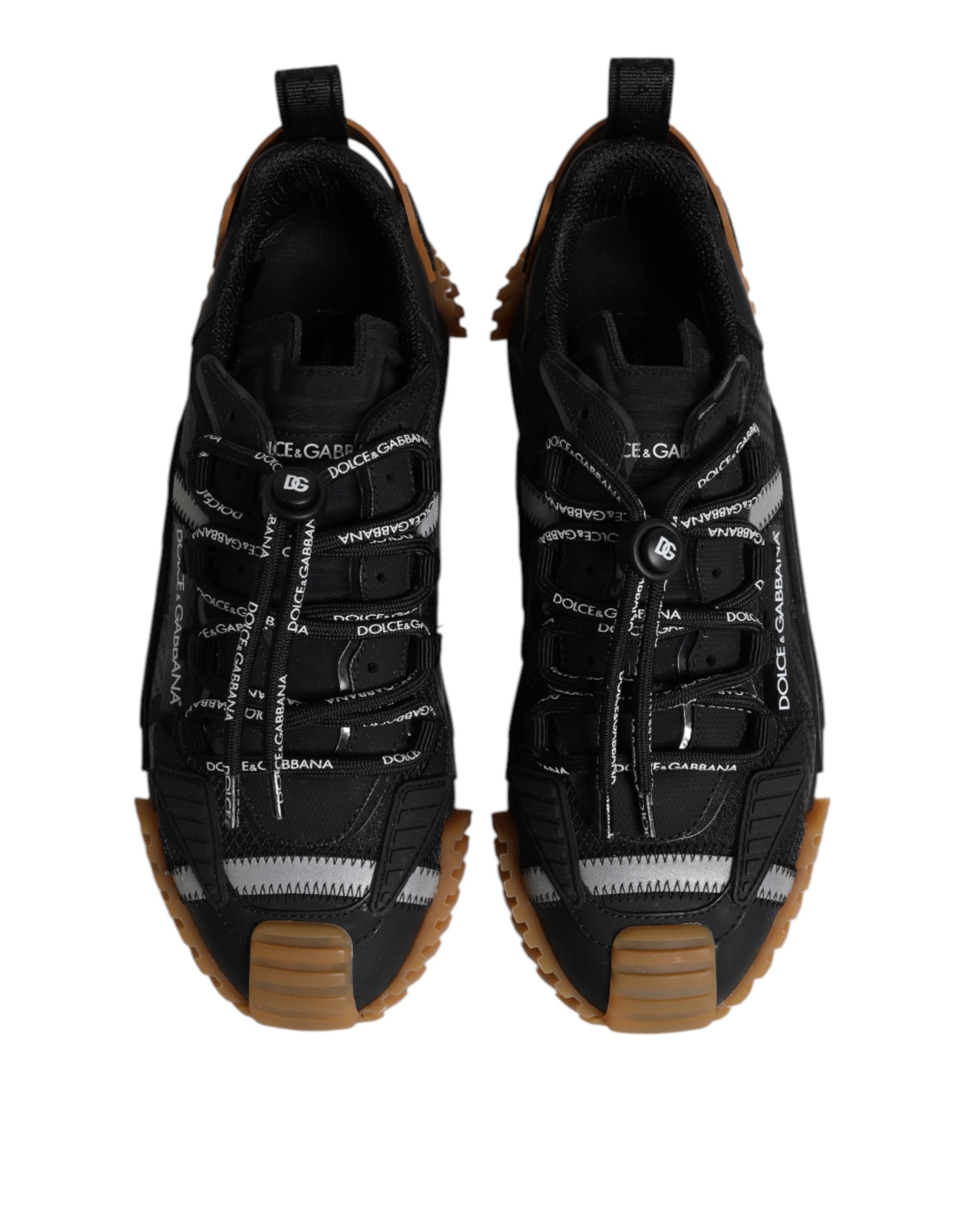 Dolce & Gabbana Black Logo Lace Up Low Top NS1 Sneakers Shoes