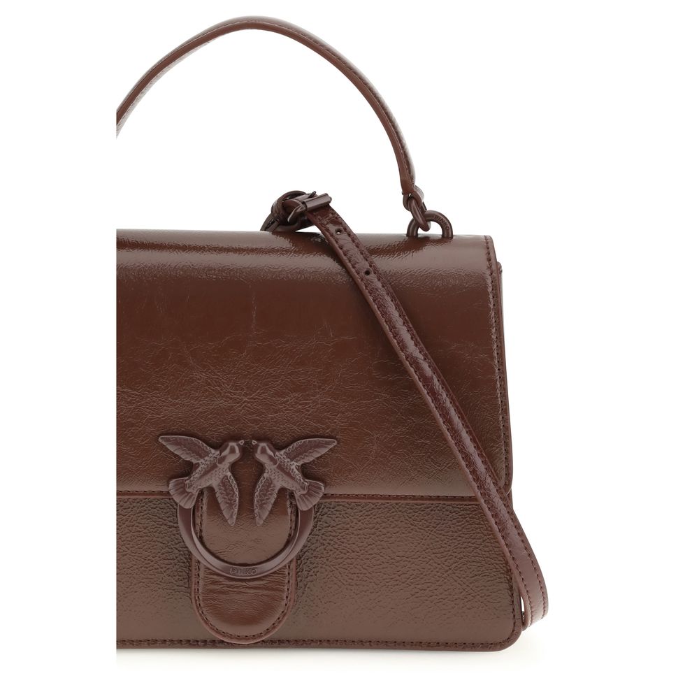PINKO Brown Lamb Ovis Aries Aries Shoulder Bag - Luxe Marca