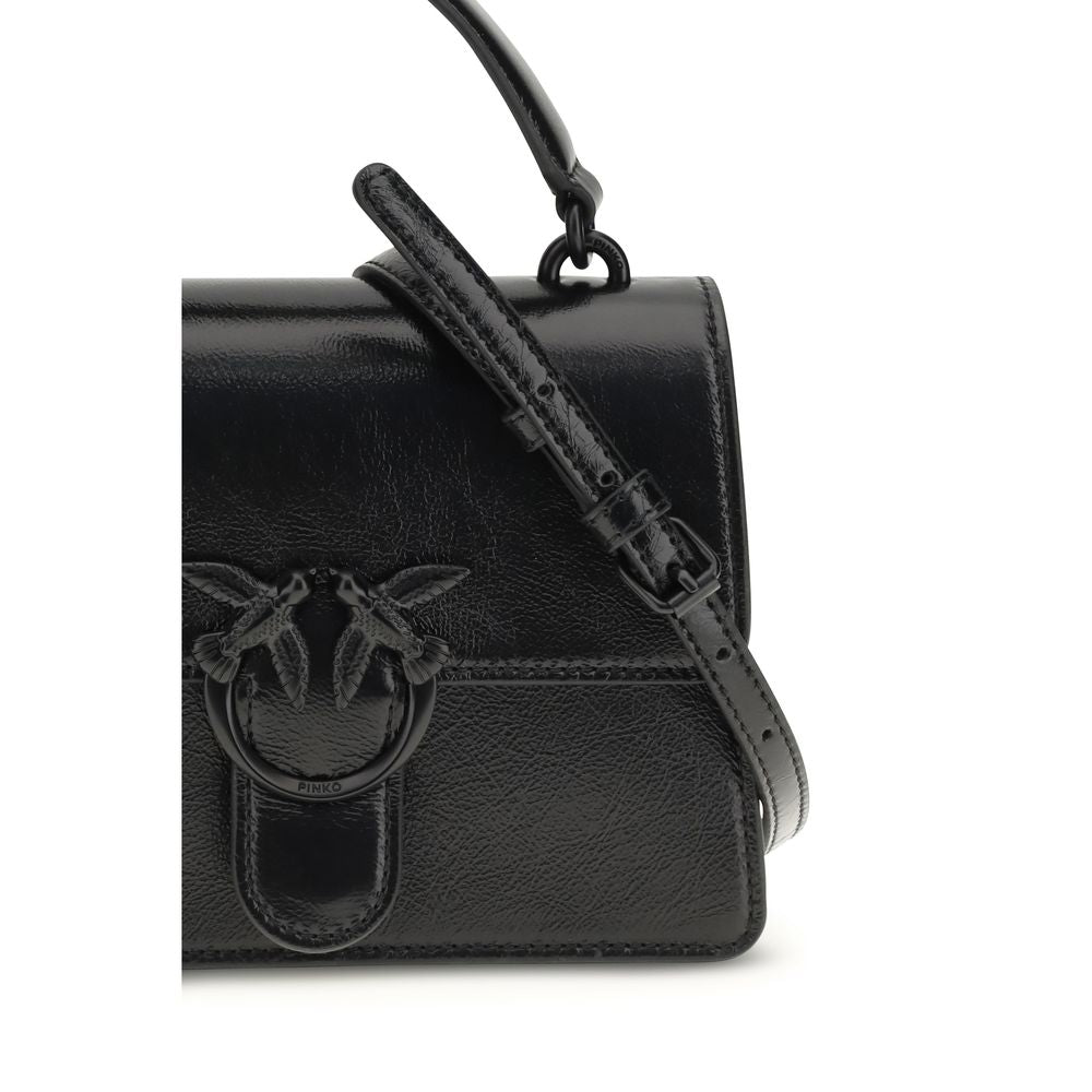 PINKO Black Goatskin Shoulder Bag - Luxe Marca