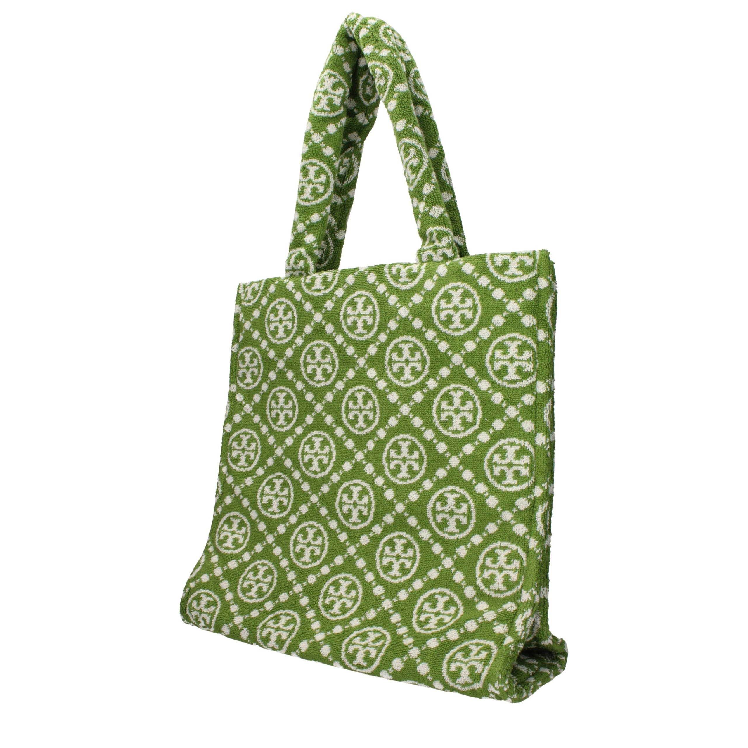 Tory Burch Green Cotton-Like Shoulder Bag