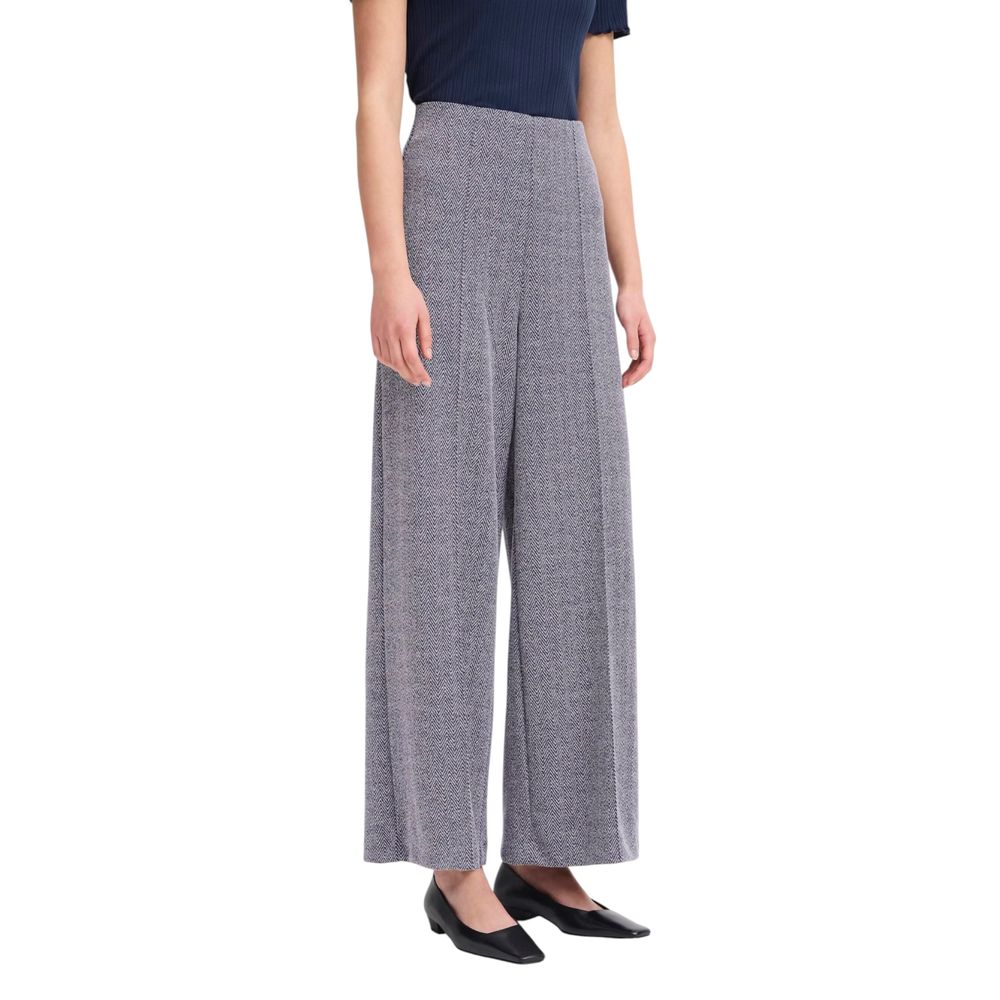 ICHI Blue Polyester Casual Pants - Luxe Marca