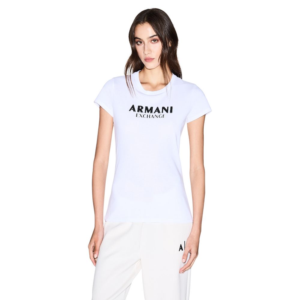 Armani Exchange White Cotton T-Shirt