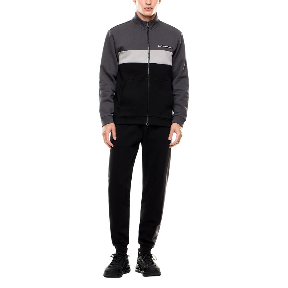 بدلة رياضية قطنية سوداء من EA7 Emporio Armani